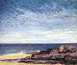 Gustave Courbet Sea coast in Normandy painting